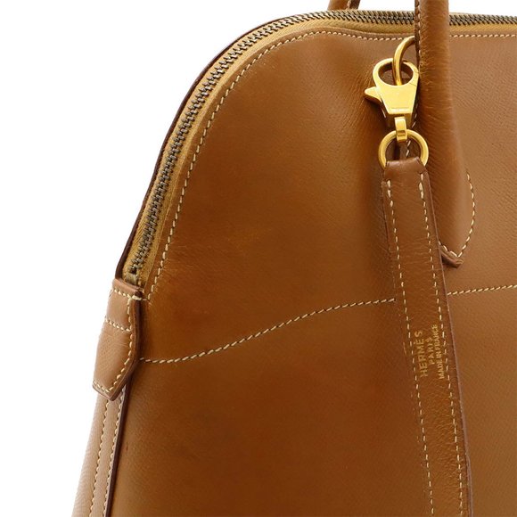 HERMES Bolide 35 handbag shoulder bag Cushvel leather gold light brown ○Y stamp - Picture 7 of 10